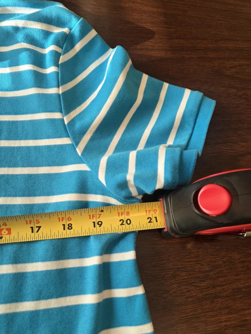 Ralph Lauren Teal & White Striped Polo Size XL